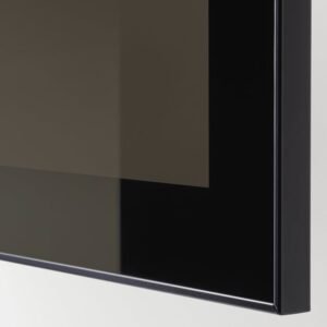 BESTÅ wall-mounted cabinet combination, black-brown Glassvik_smoked glass, 235_8x161_2x15_ - IKEA