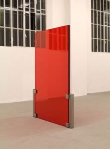 Yuki Kimura “Mars Red 4T56” 2013 - colored plexiglass, glass, stainless steel 150,5 x 102 x 6 cm