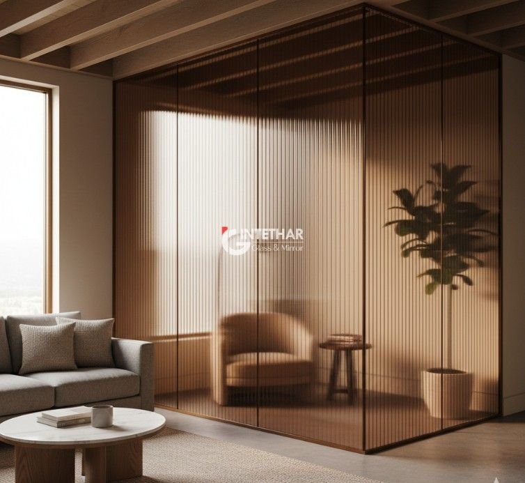 Brown Tinted Fluted Glass Supplier