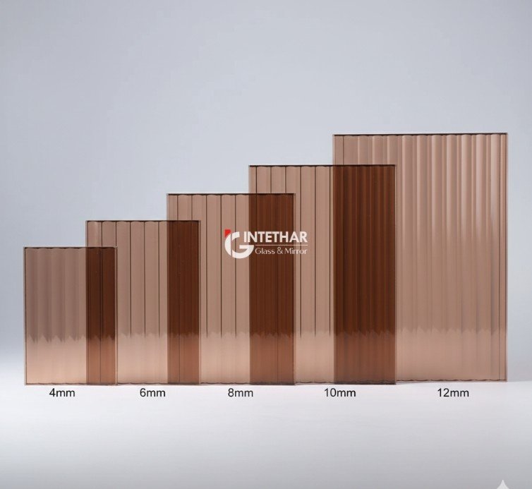 Brown Tinted Fluted Glass