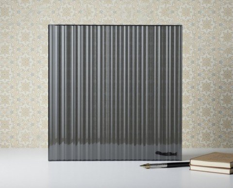 Grey Fluted Tinted Glass