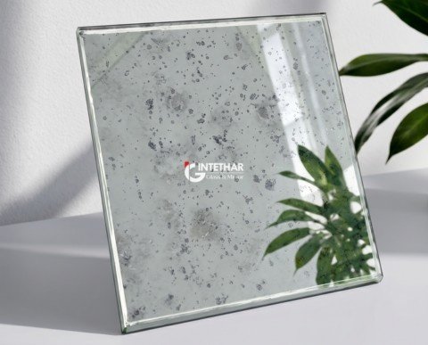 Silver Dotted Antique Mirror